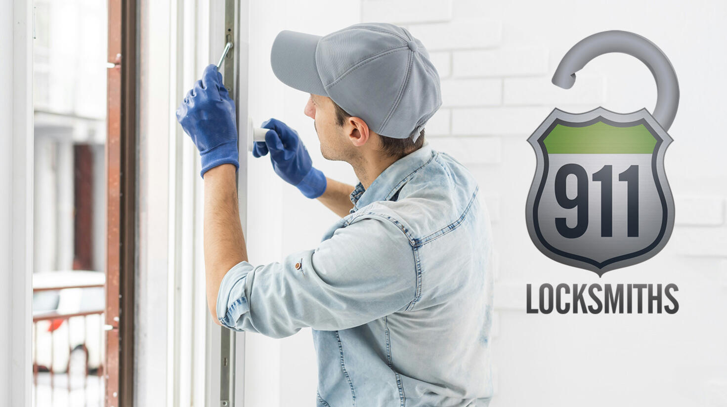 911 Locksmith technician working on uPVC doors and windows